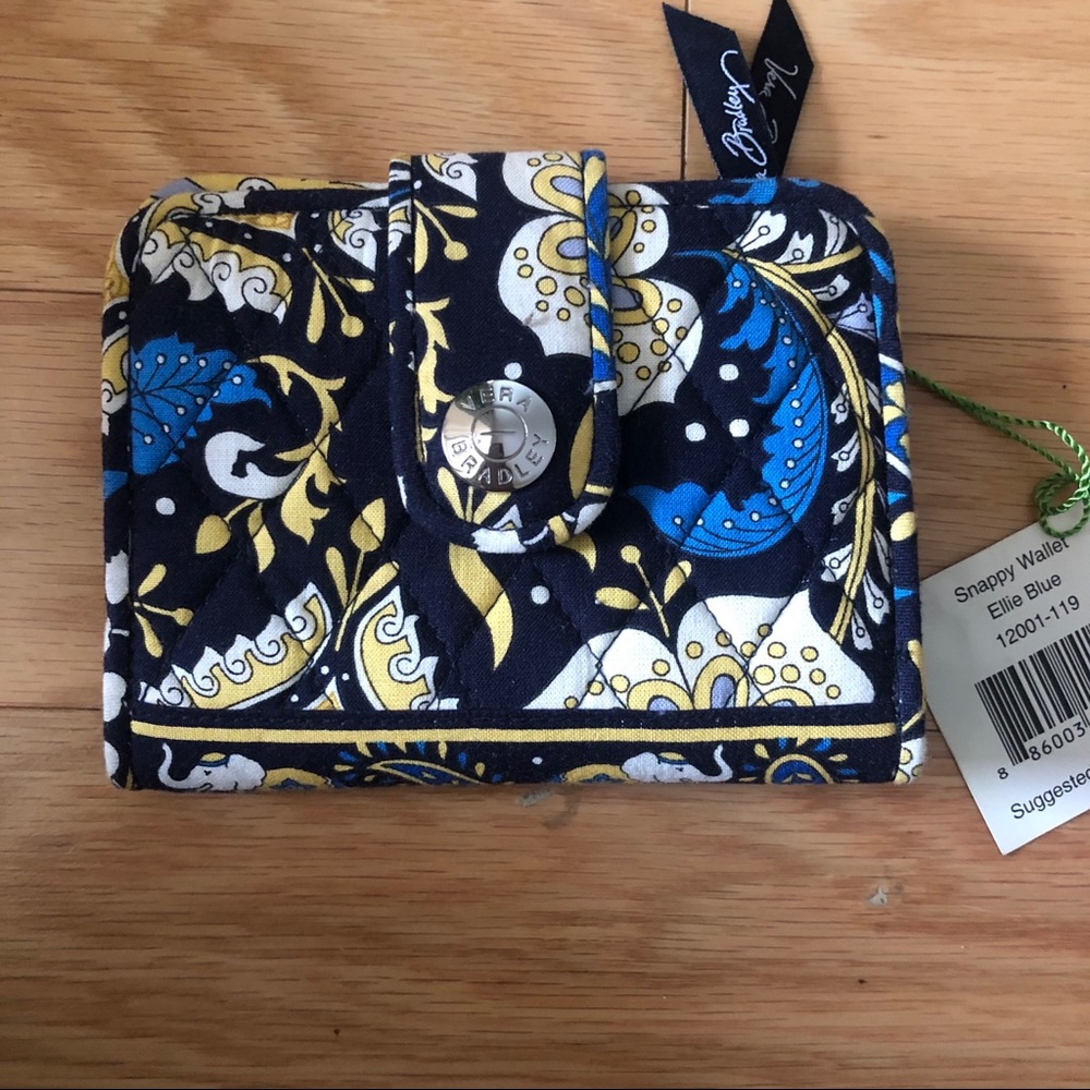 Vera Bradley snappy wallet Elliot blue print. NWT.